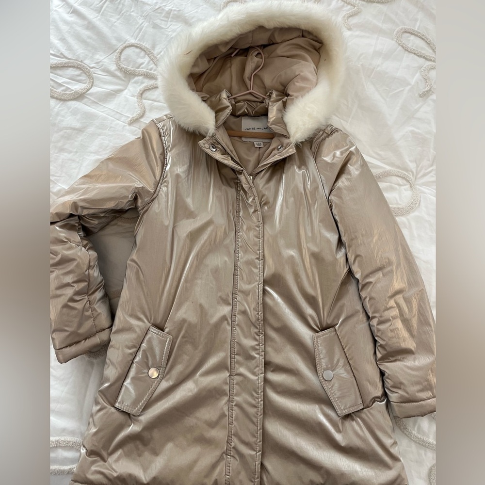 Janie and Jack Cream Faux Fur Jacket